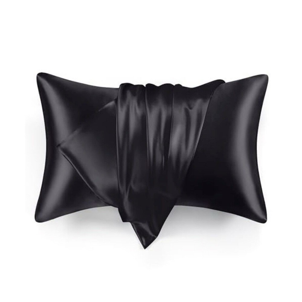 Love’s Cabin Pillowcase Set of 2 Satin Queen 20x30 Black Envelope Closure Hair
